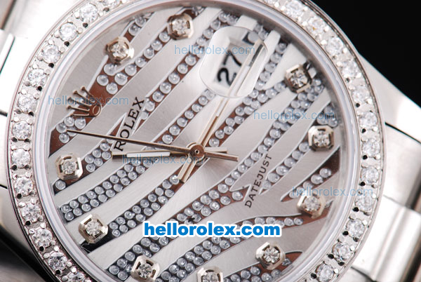 Rolex Datejust New Model Oyster Perpetual Automatic Movement with Diamond Bezel,Diamond Crested Dial and Diamond Marking - Click Image to Close